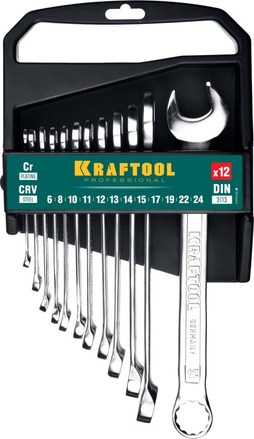 KRAFTOOL 12 шт, 6 - 24 мм, набор комбинированных гаечных ключей (27079-H12C)