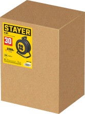 STAYER S-207, ПВС, 2 х 0.75 мм2, 30 м, 2200 Вт, удлинитель на катушке (55073-30)