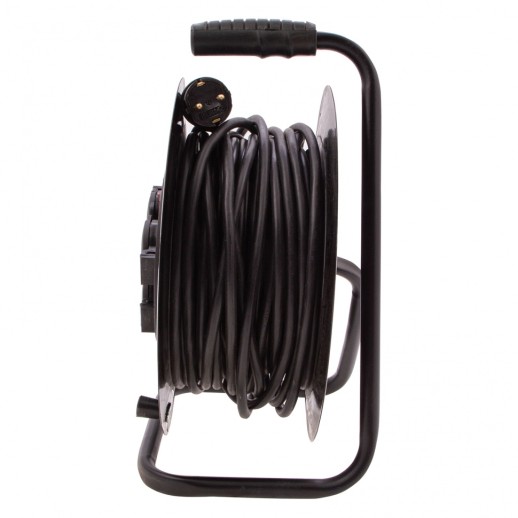 Удлинитель силовой 30 м, 16А, тип УХз16, КГ 3 x 2.5 мм, на стальной катушке, 4 розетки Сибртех