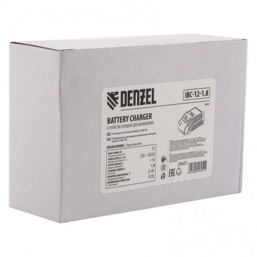 Устройство зарядное для аккумуляторов IBC-12-1.8, Li-Ion, 12 В, 1.8 А Denzel