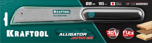 KRAFTOOL Alligator Japan 22, 185 мм, ножовка по дереву (1-15194-18-22)