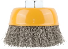 Корщетка-чашка, гайка М14, волнистая проволока, нержавеющая сталь  75 мм