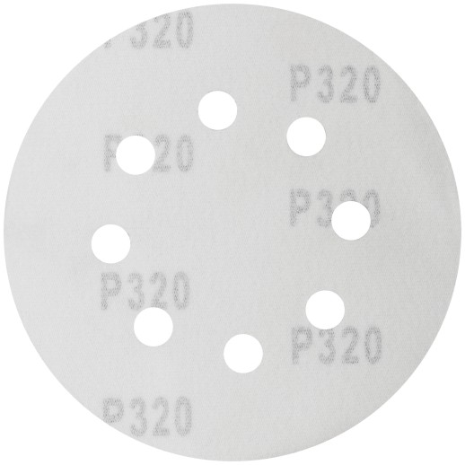 Круги шлифовальные с отверстиями (липучка), алюминий-оксидные, 125 мм, 5 шт. Р 320
