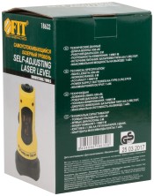 Уровень лазерный самоуспокаивающийся, красные лучи, крест, диапазон 10 м, без треноги, чехол