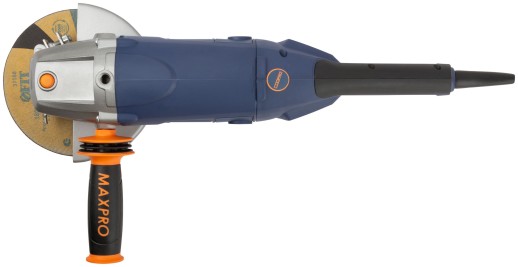 MAX-PRO Шлифмашина угловая 2000 Вт; 8500об/мин; быстрозажимной кожух 180мм; антивибрационная ручка; дополнительные щетки; плавный пуск; резиновый кабе
