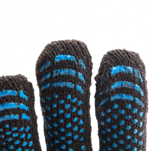 Перчатки хлопкоэфирные плюшевые, ПВХ "Точка", 7 кл, 55 гр Россия Сибртех