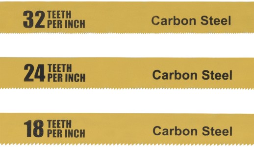 Полотна ножовочные по металлу односторонние 300 мм, набор 6 шт. на подвесе ( 18ТPI+24ТPI+32ТPI )