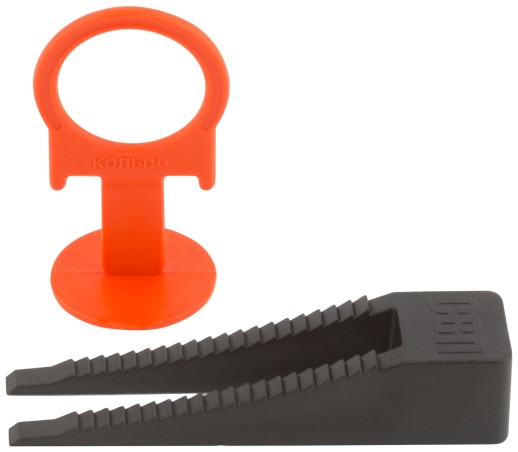 СВП ( Система Выравнивания Плитки), Зажимы "Кольцо" 40 шт. + Клинья 40 шт., набор, толщина шва 1,35 мм