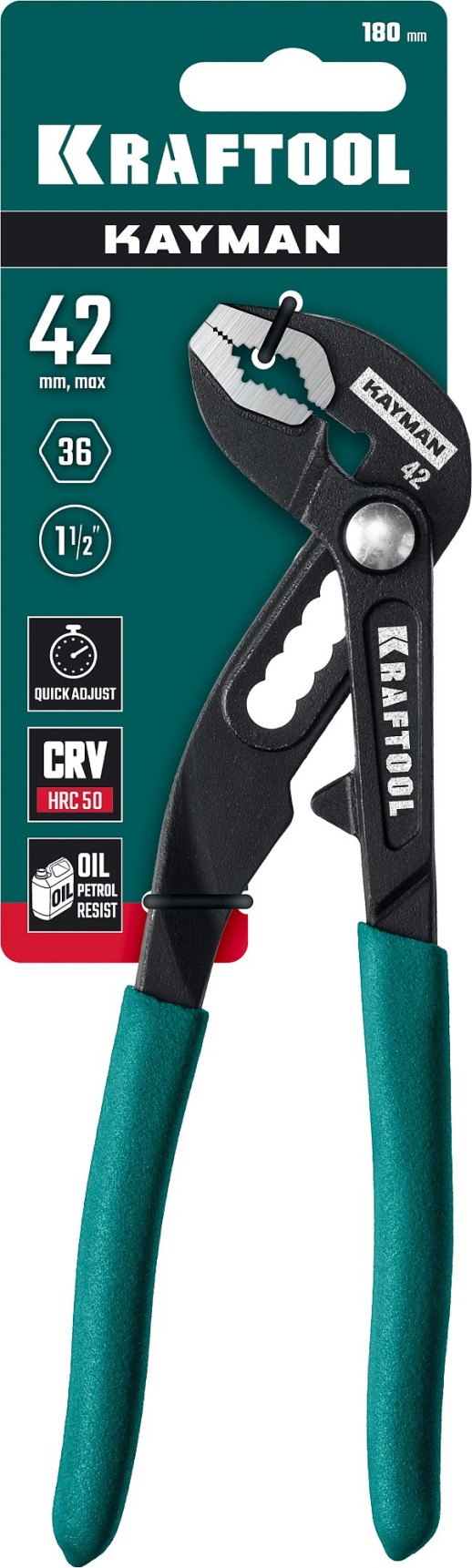 KRAFTOOL KAYMAN, 180 мм, переставные клещи (22353-18)