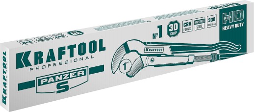 KRAFTOOL PANZER-S, №1, 1″, 330 мм, трубный ключ с изогнутыми губками (2733-10)