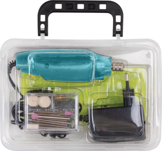 Гравировальная машина мини 12 Вт; 12000 об/мин; 3,2 мм; адаптер; набор насадок; пластик. кейс