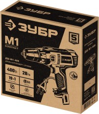 ЗУБР 400 Вт, 28 Н·м, сетевая дрель-шуруповерт (ДШ-М1-400)