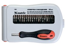 Отвертка для точных работ с насадками Fusion, 22 предмета, в пластиковом пенале Matrix