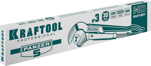 KRAFTOOL PANZER-S, №3, 2″, 560 мм, трубный ключ с изогнутыми губками (2733-20)