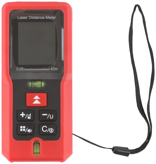 Дальномер лазерный, расчет площади/объема, LCD дисплей, диапазон 40 м