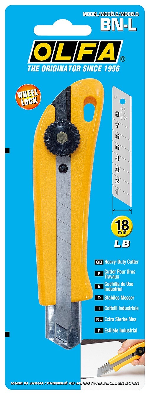 OLFA 18 мм, винтовой фиксатор, нож с выдвижным лезвием (OL-BN-L)