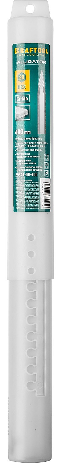 KRAFTOOL Alligator, 400 мм, HEX 28, пикообразное зубило (29341-00-400)