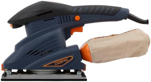MAX-PRO Шлифмашина вибрационная 250 Вт; 6000-11000об/мин; 90x187мм; 1,7 кг; алюминиевая опора; зажим; резиновые вставки; кор.