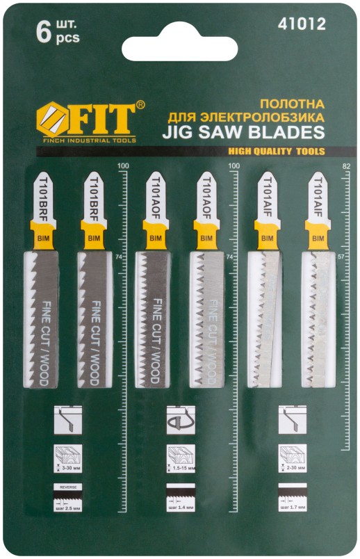 Набор полотен для электролобзика 6 шт. (T101BRFx2; T101AOF x2; T101AIF x2)
