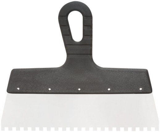 Шпатель фасадный нержавеющий зубчатый 250 мм / зуб  6 мм