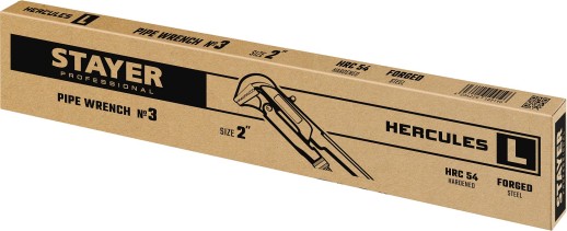 STAYER Hercules-L, №3, 2″, 560 мм, трубный ключ с прямыми губками (27331-3)