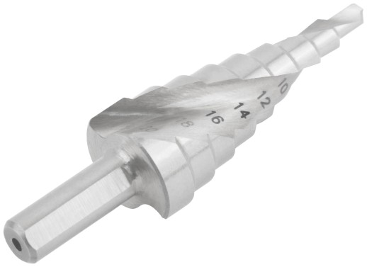 Сверло ступенчатое HSS по металлу, спиральный профиль, 9 ступеней, 4-20 мм