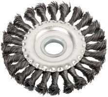 Корщетка, тип "колесо", посадочный диаметр 22,2 мм, стальная витая проволока 125 мм