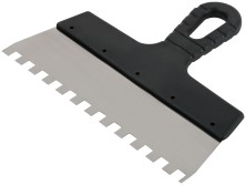 Шпатель фасадный нержавеющий зубчатый 250 мм / зуб 10 мм