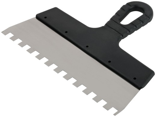 Шпатель фасадный нержавеющий зубчатый 250 мм / зуб 10 мм