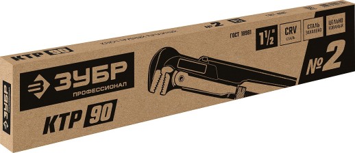ЗУБР КТР-90, №2, 1.5″, 440 мм, трубный ключ, Профессионал (27335-2)