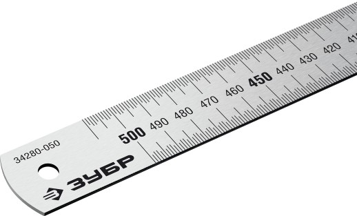 ЗУБР Про-50, длина 0.50 м, усиленная нержавеющая линейка, Профессионал (34280-050)