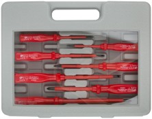 Отвертки изолированные 1000 В, CrV сталь, пластик. ручки, пластиковый кейс, набор 8 шт.+ 1 индикаторная