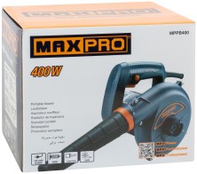 MAX-PRO Воздуходувка-пылесос 400 Вт; 14000об/мин; 3000л/мин; дополнительные щетки; 1,5 кг; кор.