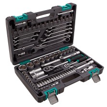 Набор инструментов, 1/2", 1/4", CrV, пластиковый кейс 82 предмета Stels