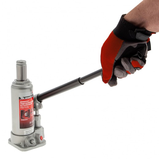 Домкрат гидравлический бутылочный, 4 т, высота подъема 194-372 мм, в пластиковый кейсе Matrix