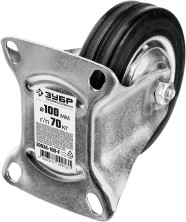 ЗУБР d 100 мм, г/п 70 кг, игольчатый подшипник, резина/металл, неповоротное колесо, Профессионал (30936-100-F)