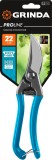 GRINDA P-10, 210 мм, цельнокованые лезвия, стальные рукоятки, покрытие ПВХ, плоскостной секатор, PROLine (423410)