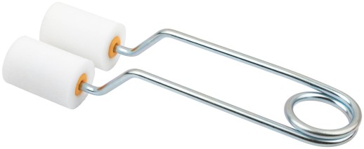 Ролик специальный для решеток, арматур, оград, ядро 35 мм, пенополиэстер высокой плотности, двойная ручка 22 см, 50 мм (2 шт.)