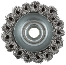 Корщетка, тип "чашка", гайка М14, стальная витая проволока  75 мм