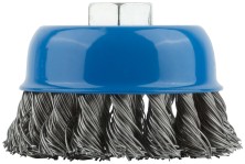 Корщетка, тип "чашка", гайка М14, стальная витая проволока  75 мм