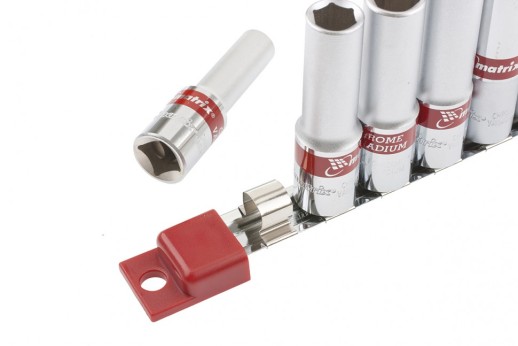 Набор удлиненных торцевых головок 1/4", 6 гранные, CrV, 4-13мм, 10 штук Matrix