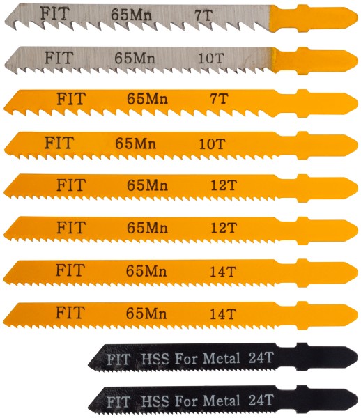Полотна для э/лобзика, пластиковый бокс, набор 10 шт., европ.хвостовик