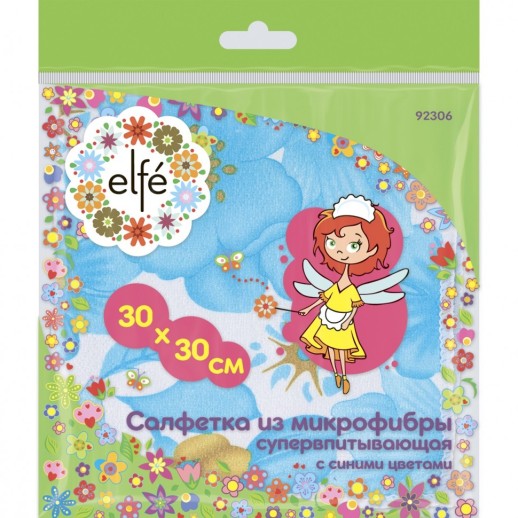 Салфетки из микрофибры синие 300 х 300 мм Elfe