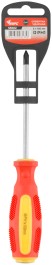 Отверткa ударная, CrV сталь, шестигранное сквозное жало с бойком, прорезиненная ручка  5х100 мм PH1