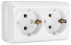 Розетка двухместная с заземлением, открытая установка