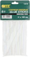 Стержни клеевые бесцветные д.11 мм х 100 мм, 6 шт.