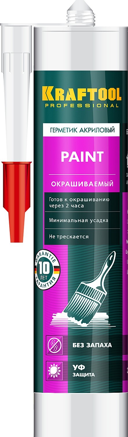KRAFTOOL Paint, 300 мл, белый, универсальный акриловый герметик (41251-0)