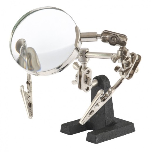 Зажим для пайки "Третья рука" с лупой Sparta