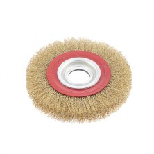 Щетка для точила, 150 мм, посадка 32 мм, плоская, латунированная витая проволока Matrix