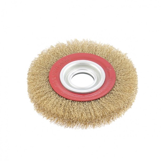Щетка для точила, 150 мм, посадка 32 мм, плоская, латунированная витая проволока Matrix